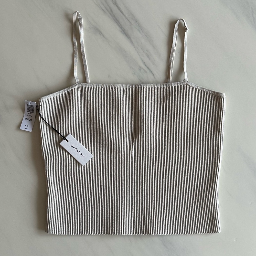 NWT Babaton - Sculpt knit cami tank - matte pearl